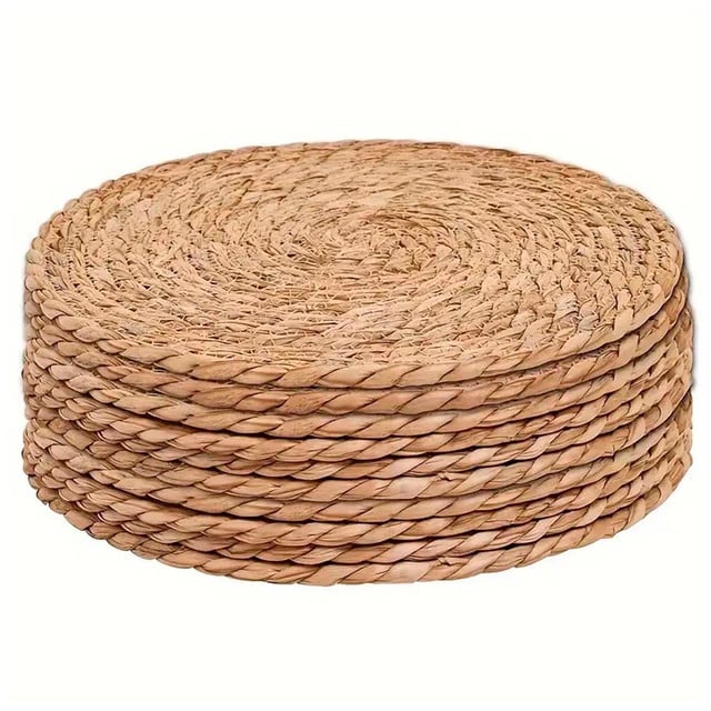JUEGO DE 4 INDIVIDUALES DE TEJIDO DE YUTE, REDONDOS DE 38 CM - 1