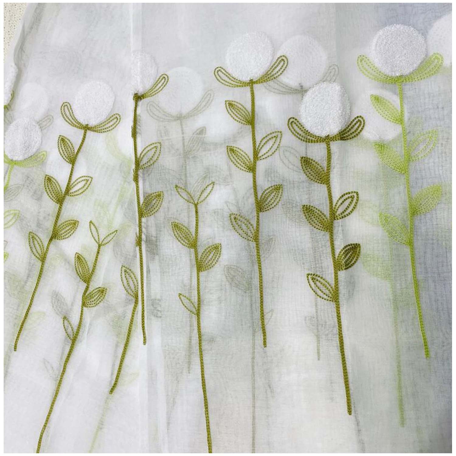 SET DE 02 VISILLOS BORDADOS CON ARGOLLAS 140X230 CM MOD14 - 1