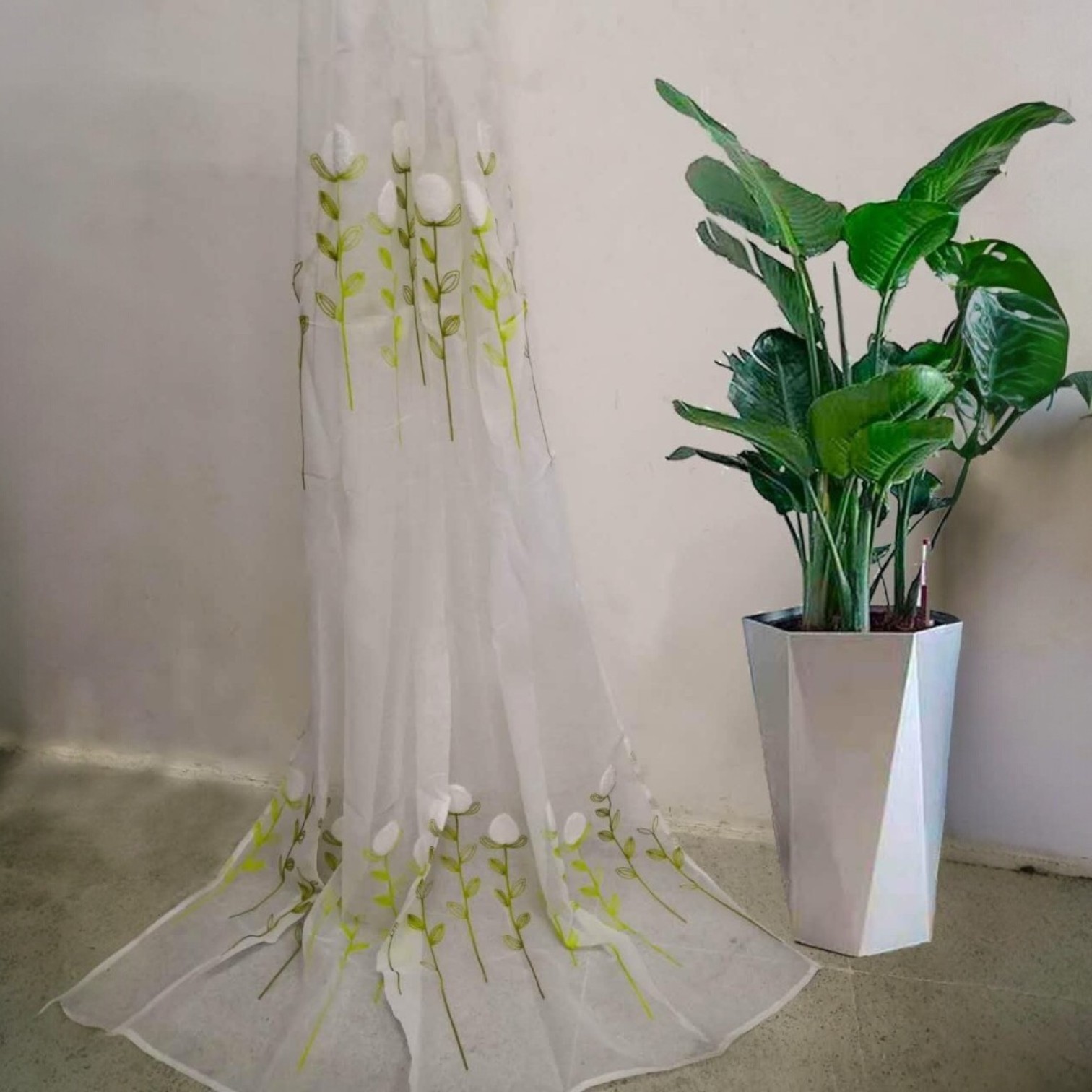 SET DE 02 VISILLOS BORDADOS CON ARGOLLAS 140X230 CM MOD14 - 3