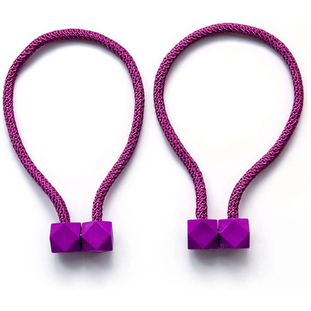 PACK DE 02 SUJETADORES - ABRAZADERAS MAGNETICAS PARA CORTINAS MORADO - 1