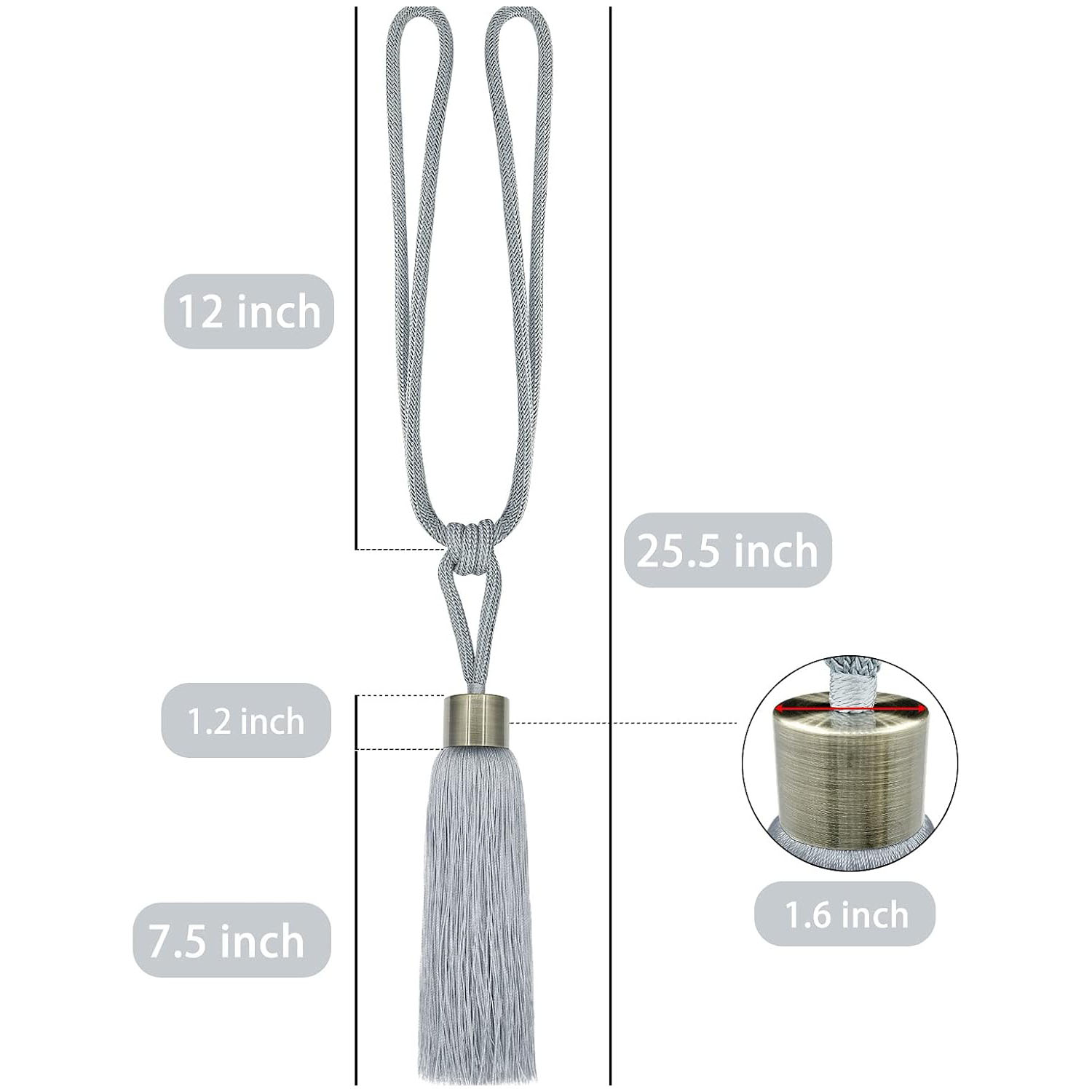 PACK DE 02 SUJETADORES - ABRAZADERAS MAGNETICAS PARA CORTINAS MD04 - 3