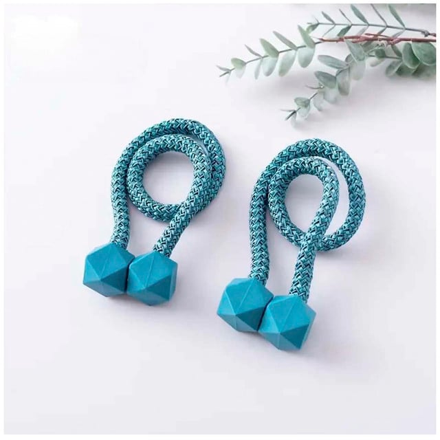 PACK DE 02 SUJETADORES - ABRAZADERAS MAGNETICAS PARA CORTINAS TURQUESA - 1