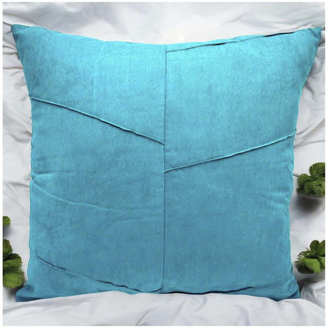 PACK DE 02 FUNDAS DE COJÍN DE SEMICUERO SINTÉTICO 50X50 CM TURQUESA - 2