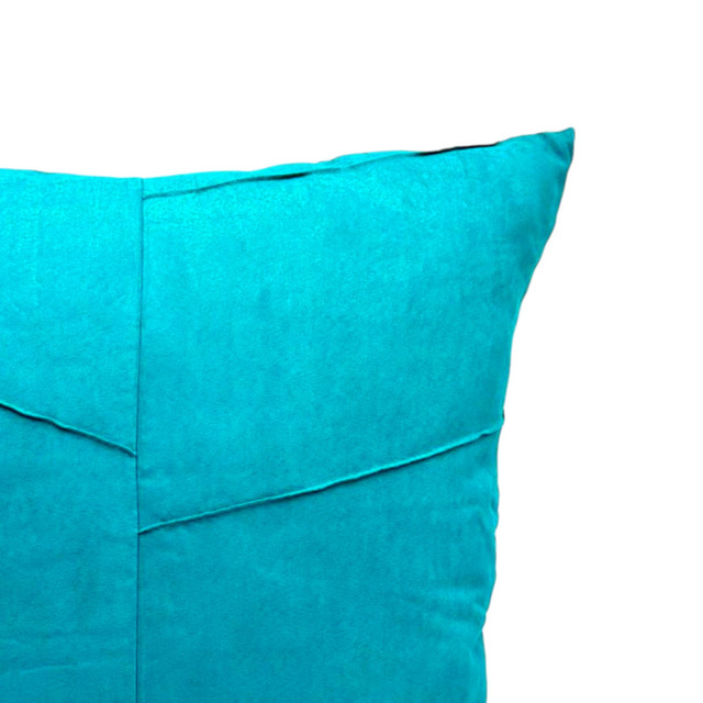PACK DE 02 FUNDAS DE COJÍN DE SEMICUERO SINTÉTICO 50X50 CM TURQUESA - 4
