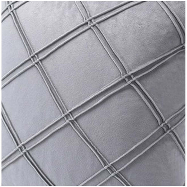 PACK DE 02 FUNDAS DE COJÍN DE TERCIOPELO CON RAYAS 45X45 GRIS - 3
