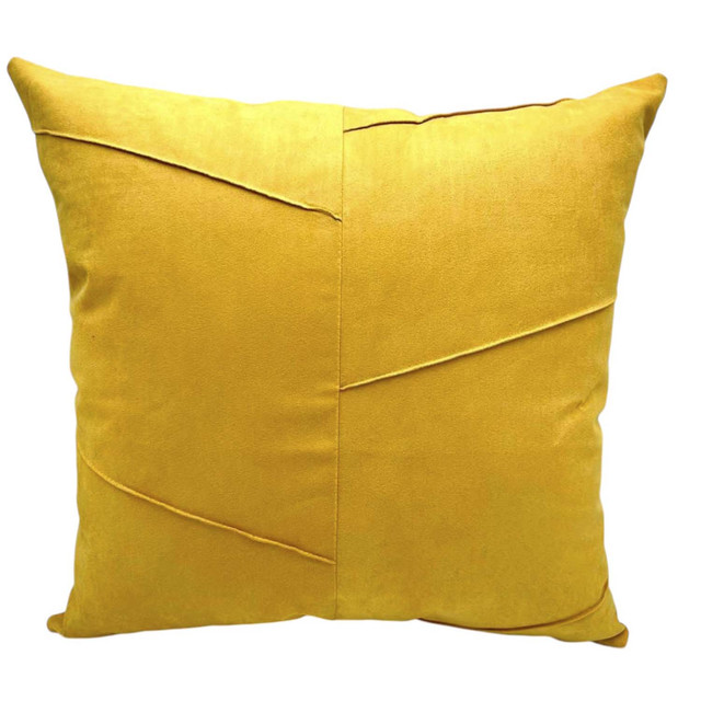 PACK DE 02 FUNDAS DE COJÍN DE SEMICUERO SINTÉTICO 50X50 CM AMARILLO - 1
