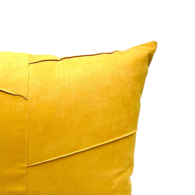 PACK DE 02 FUNDAS DE COJÍN DE SEMICUERO SINTÉTICO 50X50 CM AMARILLO - 4