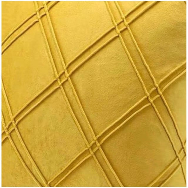 PACK DE 02 FUNDAS DE COJÍN DE TERCIOPELO CON RAYAS 45X45 AMARILLO - 3