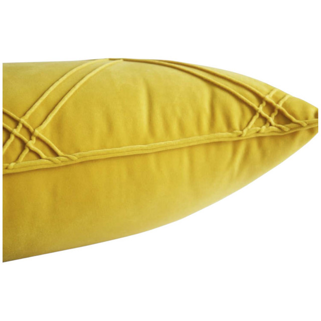 PACK DE 02 FUNDAS DE COJÍN DE TERCIOPELO CON RAYAS 45X45 AMARILLO - 4
