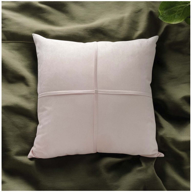 PACK DE 02 FUNDAS DE COJÍN DE SEMICUERO SINTÉTICO 50X50 CM ROSA - 2