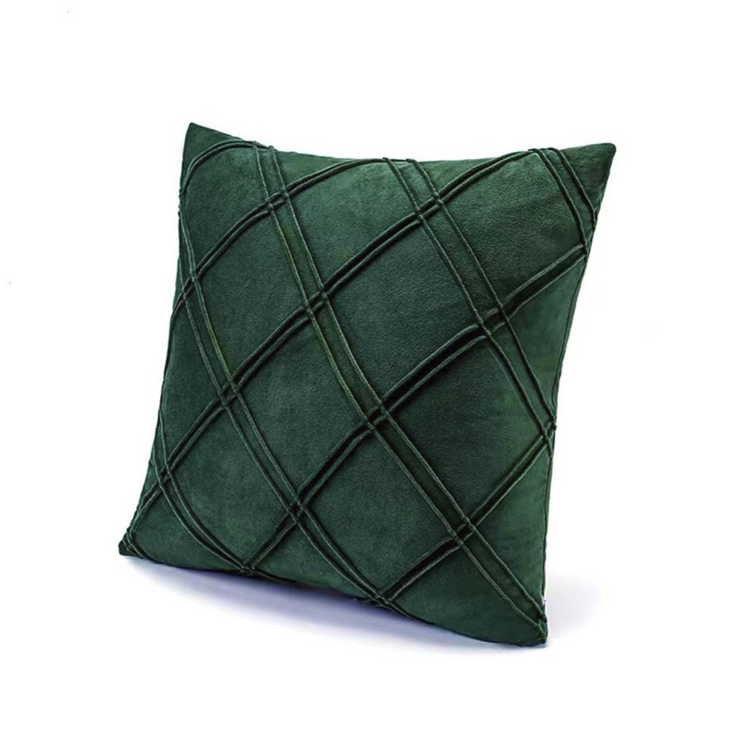 PACK DE 02 FUNDAS DE COJÍN DE TERCIOPELO CON RAYAS 45X45 VERDE - 1
