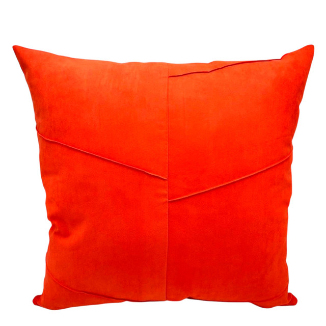 PACK DE 02 FUNDAS DE COJÍN DE SEMICUERO SINTÉTICO 50X50 CM NARANJO - 1