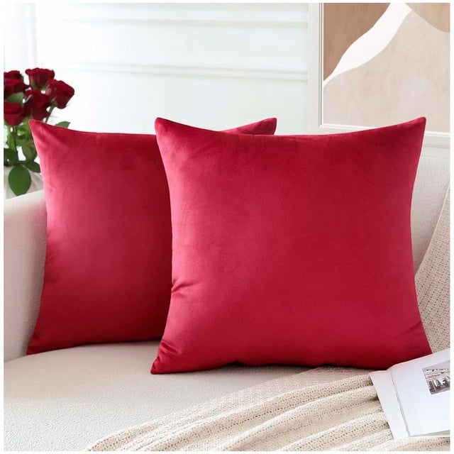 PACK DE 02 FUNDAS DE COJÍN DE TERCIOPELO SUAVE 45X45 MOD14 - 2