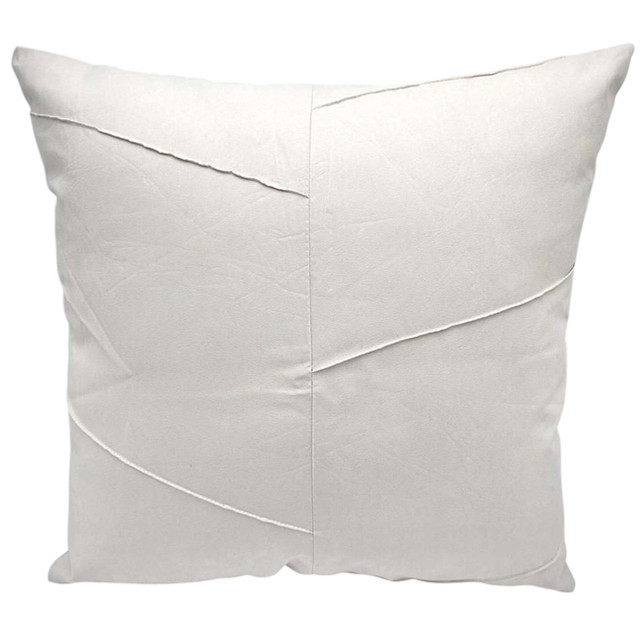 PACK DE 02 FUNDAS DE COJÍN DE SEMICUERO SINTÉTICO 50X50 CM CREMA - 1