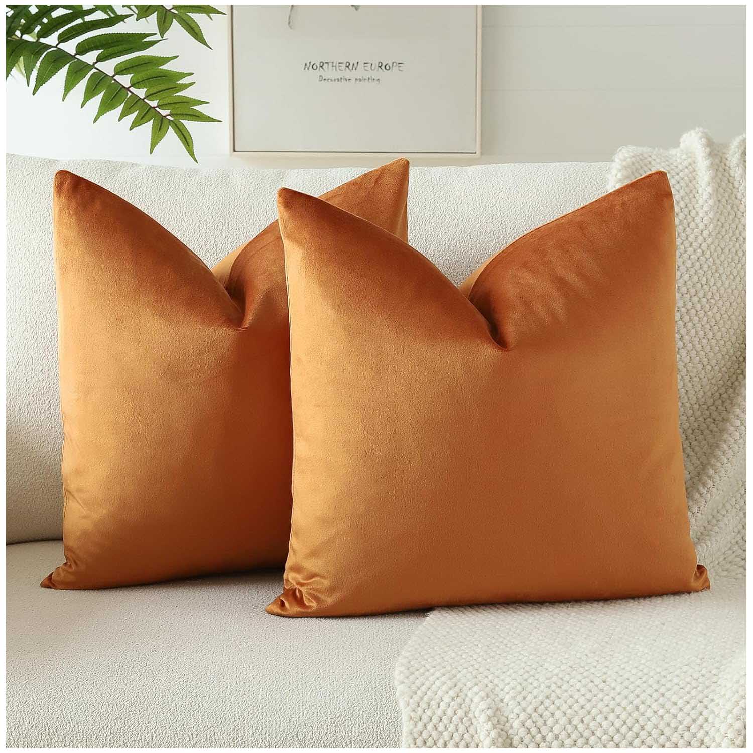 PACK DE 02 FUNDAS DE COJÍN DE TERCIOPELO SUAVE 45X45 MOD16 - 1