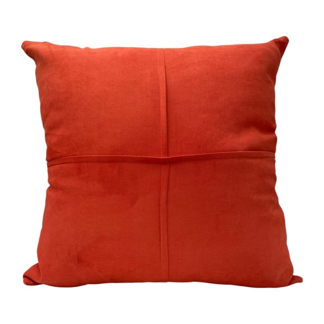 PACK DE 02 FUNDAS DE COJÍN DE SEMICUERO SINTÉTICO 50X50 CM TERRACOTA - 1