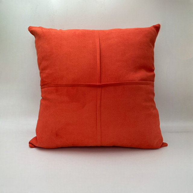 PACK DE 02 FUNDAS DE COJÍN DE SEMICUERO SINTÉTICO 50X50 CM TERRACOTA - 4