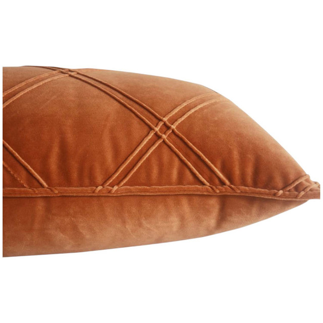 PACK DE 02 FUNDAS DE COJÍN DE TERCIOPELO CON RAYAS 45X45 NARANJA - 3