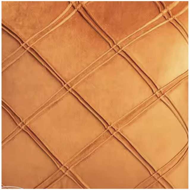 PACK DE 02 FUNDAS DE COJÍN DE TERCIOPELO CON RAYAS 45X45 NARANJA - 4