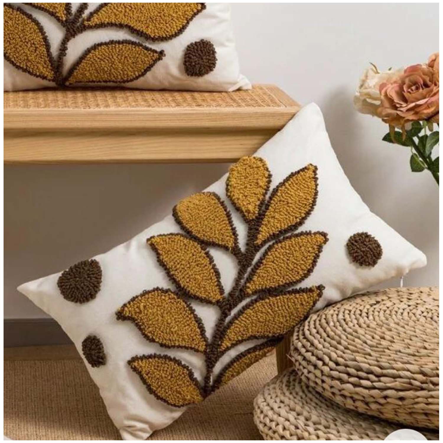 PACK DE 02 FUNDAS DE COJIN DECORATIVA DISEÑO BOHO 30X50 CM MD10 - 1