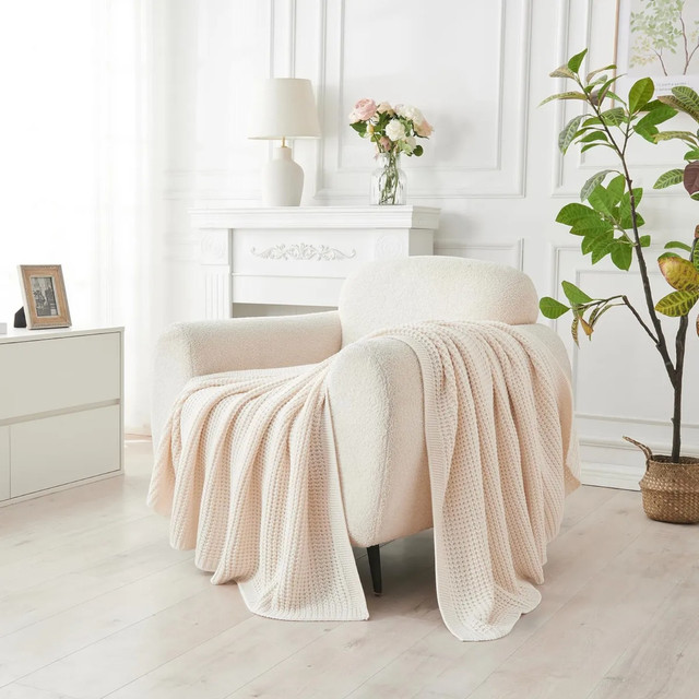 MANTA DE ALGODON GOFRE 205 X155CMS BEIGE - 2