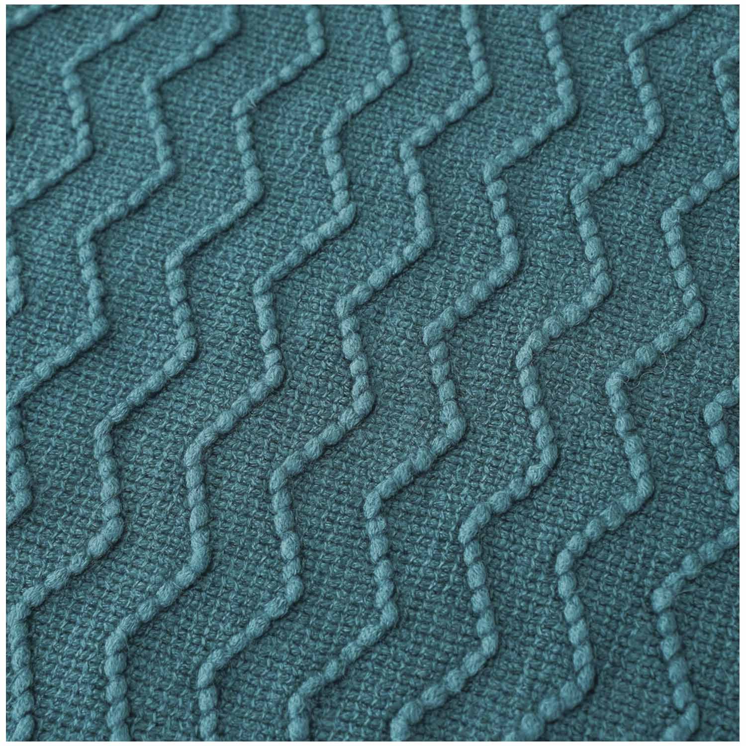 MANTA DE LANA CON FLECOS 120X210 CM VERDE - 3