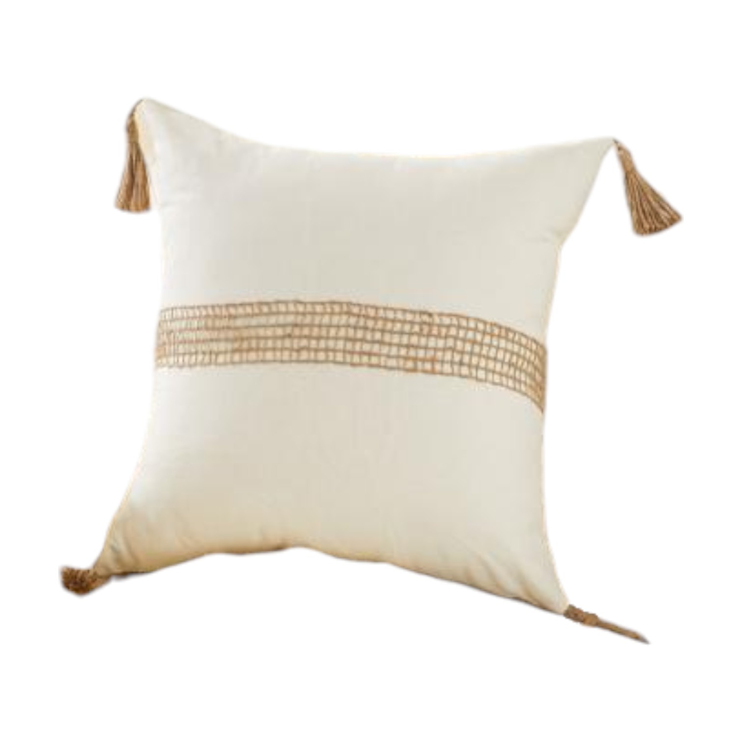 PACK DE 02 FUNDAS DE COJIN CON DETALLES EN YUTE 45X45CM MD11 - 1