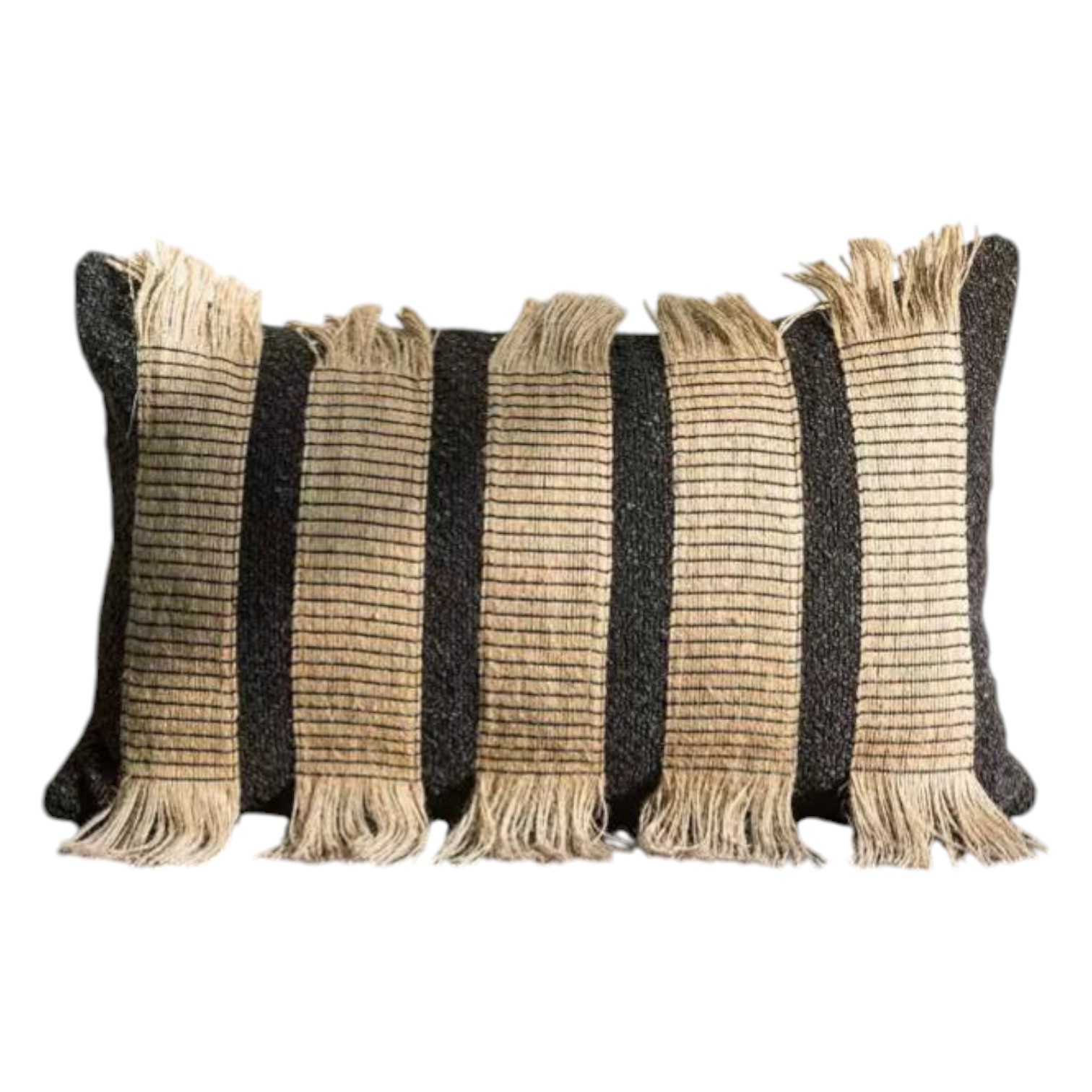 PACK DE 02 FUNDAS DE COJIN CON DETALLES EN YUTE 30X50 CM MD10 - 1