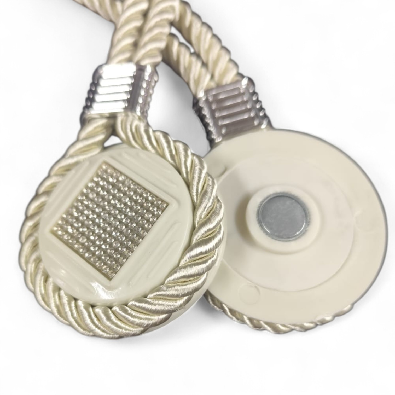 PACK DE 02 SUJETADORES MAGNE TICOS PARA CORTINAS JOYAS GRIS - 3