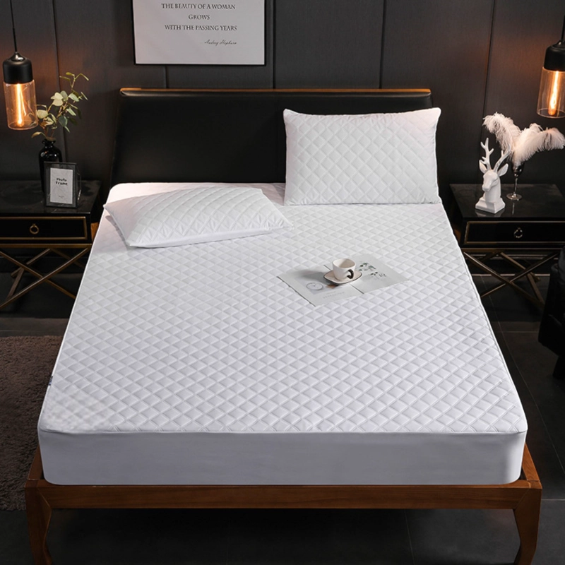 CUBRECOLCHON IMPERMEABLE KING + 02 FUNDAS DE ALMOHADA BLANCO - 1