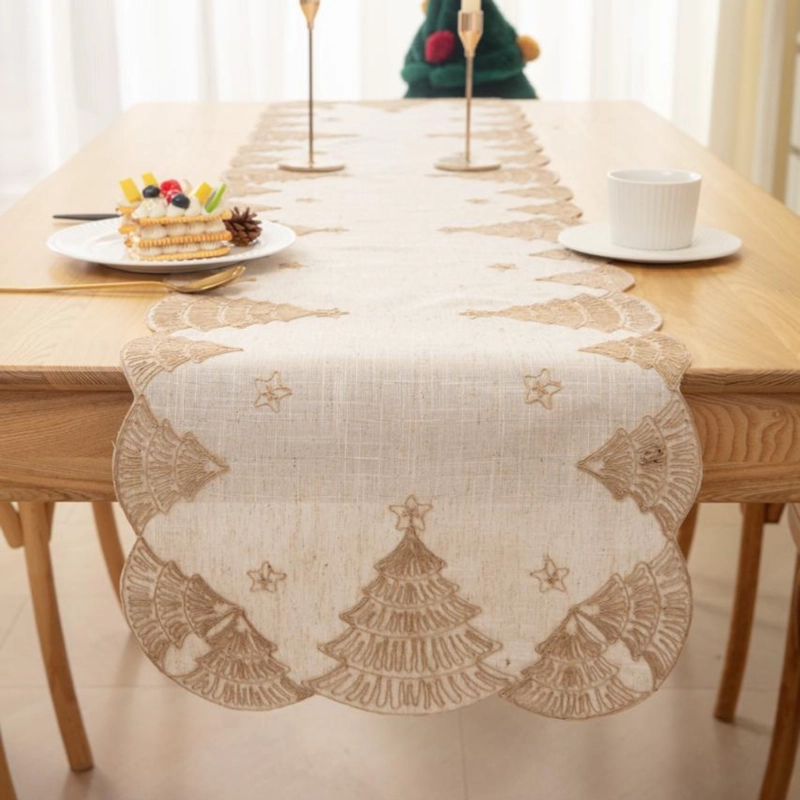 CAMINO DE MESA NAVIDEÑO 36X180 CM  DISEÑO EN ARPILLERA IDEAL PARA DECORACION MD01 - 2