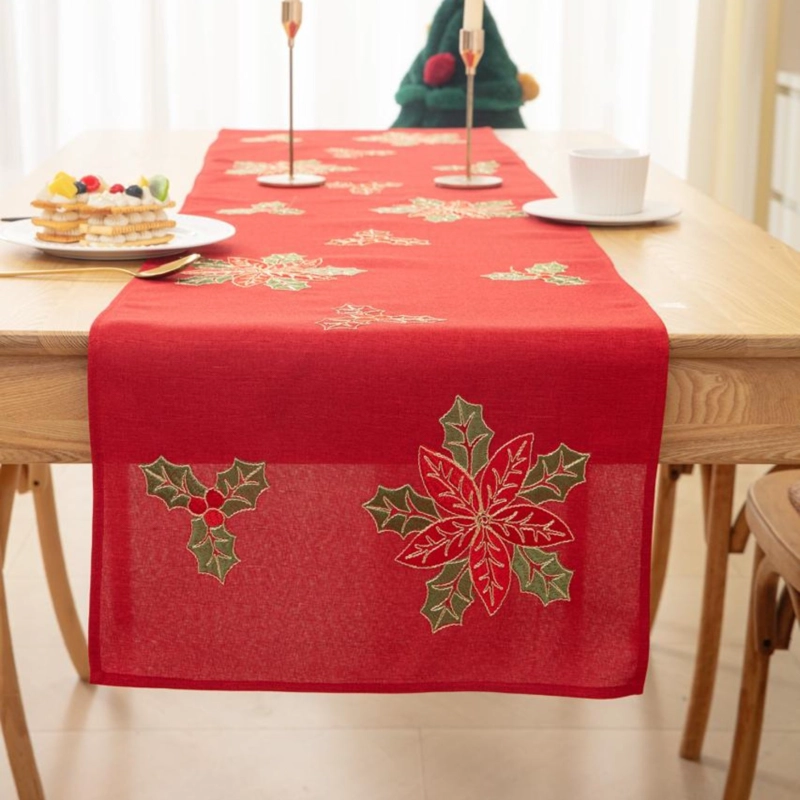 CAMINO DE MESA NAVIDEÑO 36X180 CM  DISEÑO EN ARPILLERA IDEAL PARA DECORACION MD05 - 2