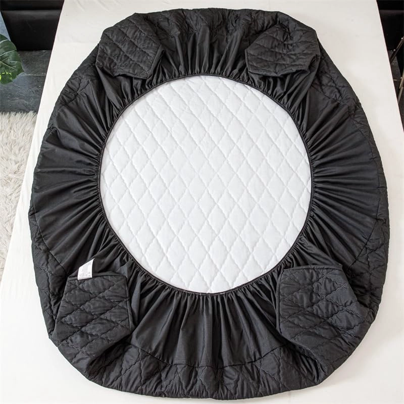 CUBRECOLCHON IMPERMEABLE 2P + 02 FUNDAS DE ALMOHADA NEGRO - 4