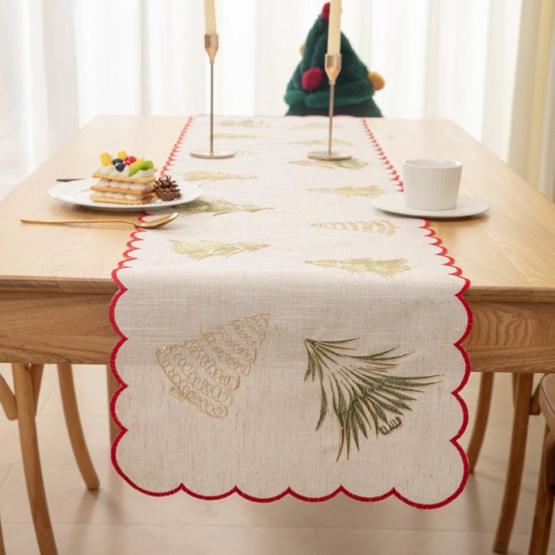 CAMINO DE MESA NAVIDEÑO 36X180 CM  DISEÑO EN ARPILLERA IDEAL PARA DECORACION MD02 - 2