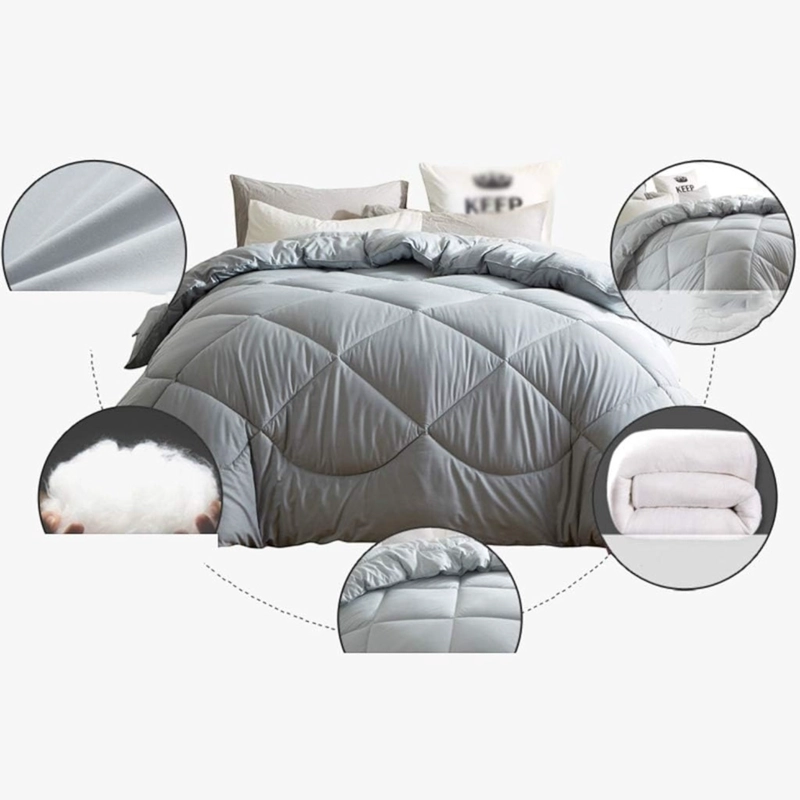 PLUMON EDREDON NORDICO DE ALGODON 2 PLAZAS 230X250CM GRIS - 4