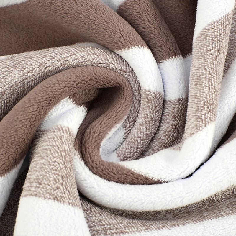 SET DE 8 TOALLAS RAYADAS ULTRA ABSORBENTES – ESTILO SPA MARRON - 3