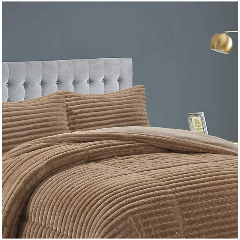 CUBRECAMA PREMIUM PELO DE CONEJO SINTETICO CON CHIPORRO LINEAS  M14 - 4