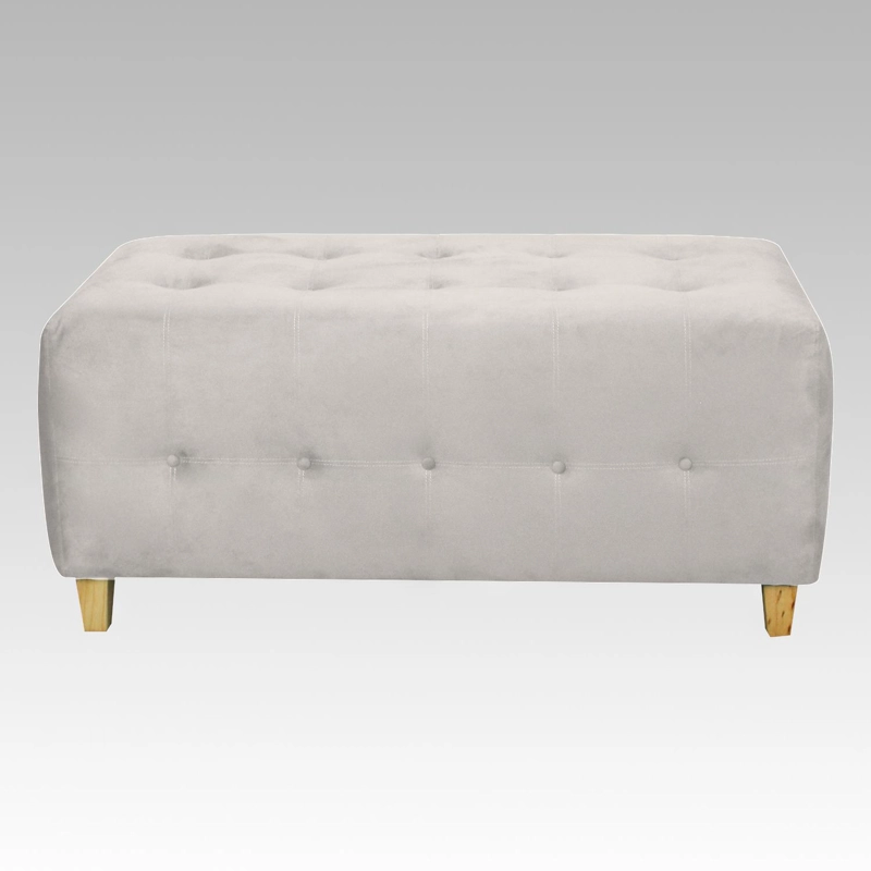 BANQUETA EMPIRE 1 CUERPO FELPA 20 BOTONES - 1