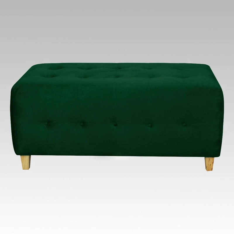 BANQUETA EMPIRE 1 CUERPO FELPA 20 BOTONES - 1