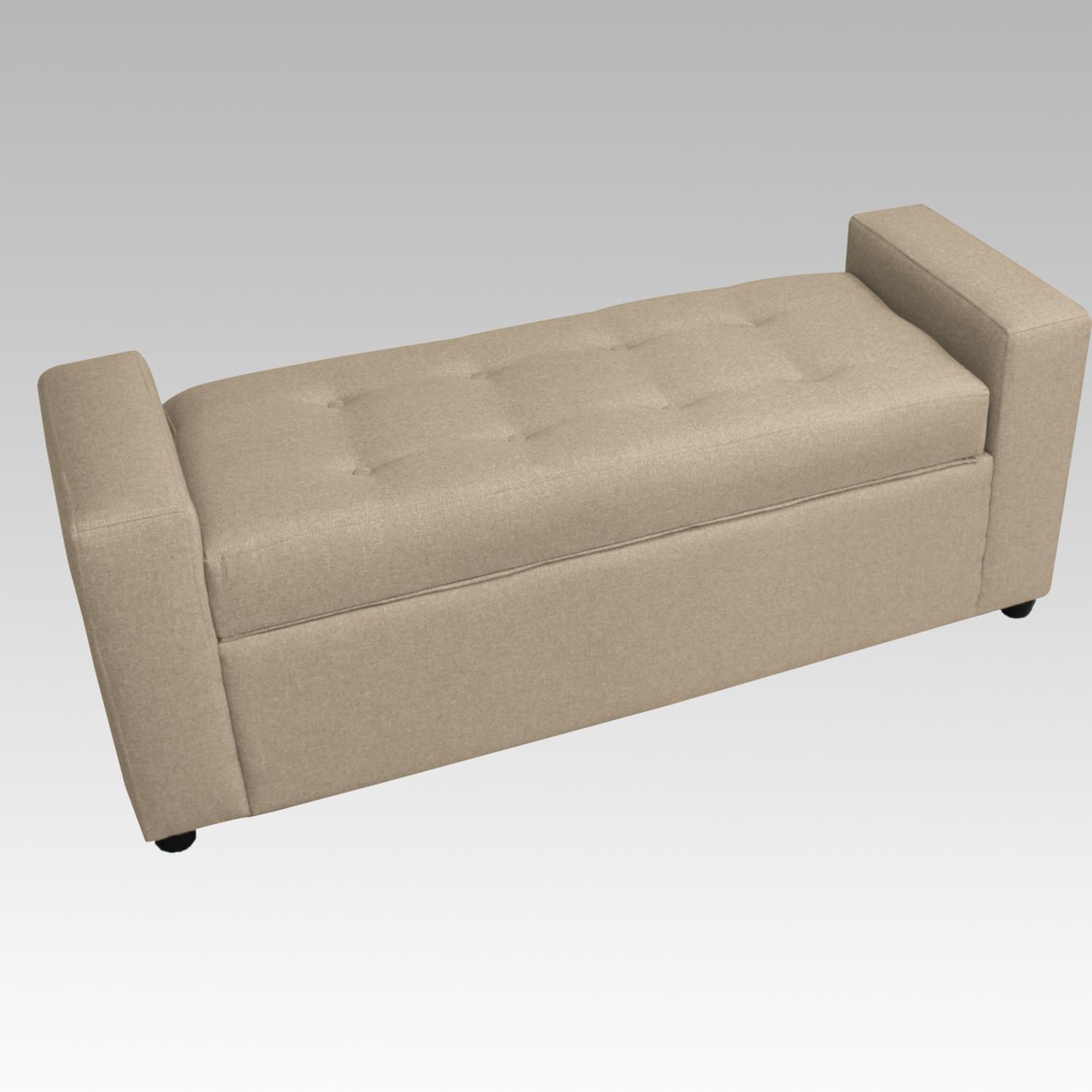 BANQUETA ALCORCÓN 1 CUERPO FELPA BAÚL 8 BOTONES - 1