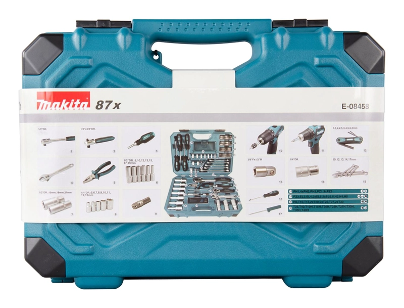 CAJA HERRAMIENTAS MAKITA E-08458 JUEGO MANUALES 87 PIEZAS 32 X 13 CM - 4