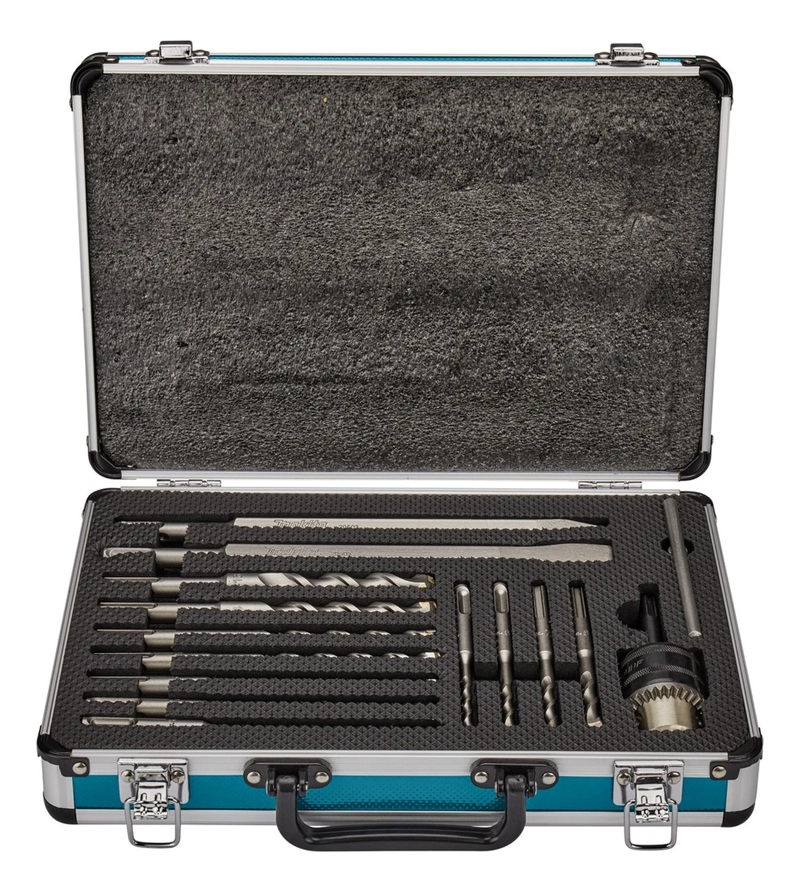 SET 14 PIEZAS CINCELES MAKITA CINCELES PUNTOS Y BROCAS SDS-PLUS D-71174 8 X 23 CM - 1