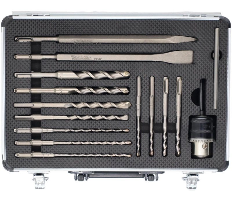 SET 14 PIEZAS CINCELES MAKITA CINCELES PUNTOS Y BROCAS SDS-PLUS D-71174 8 X 23 CM - 3