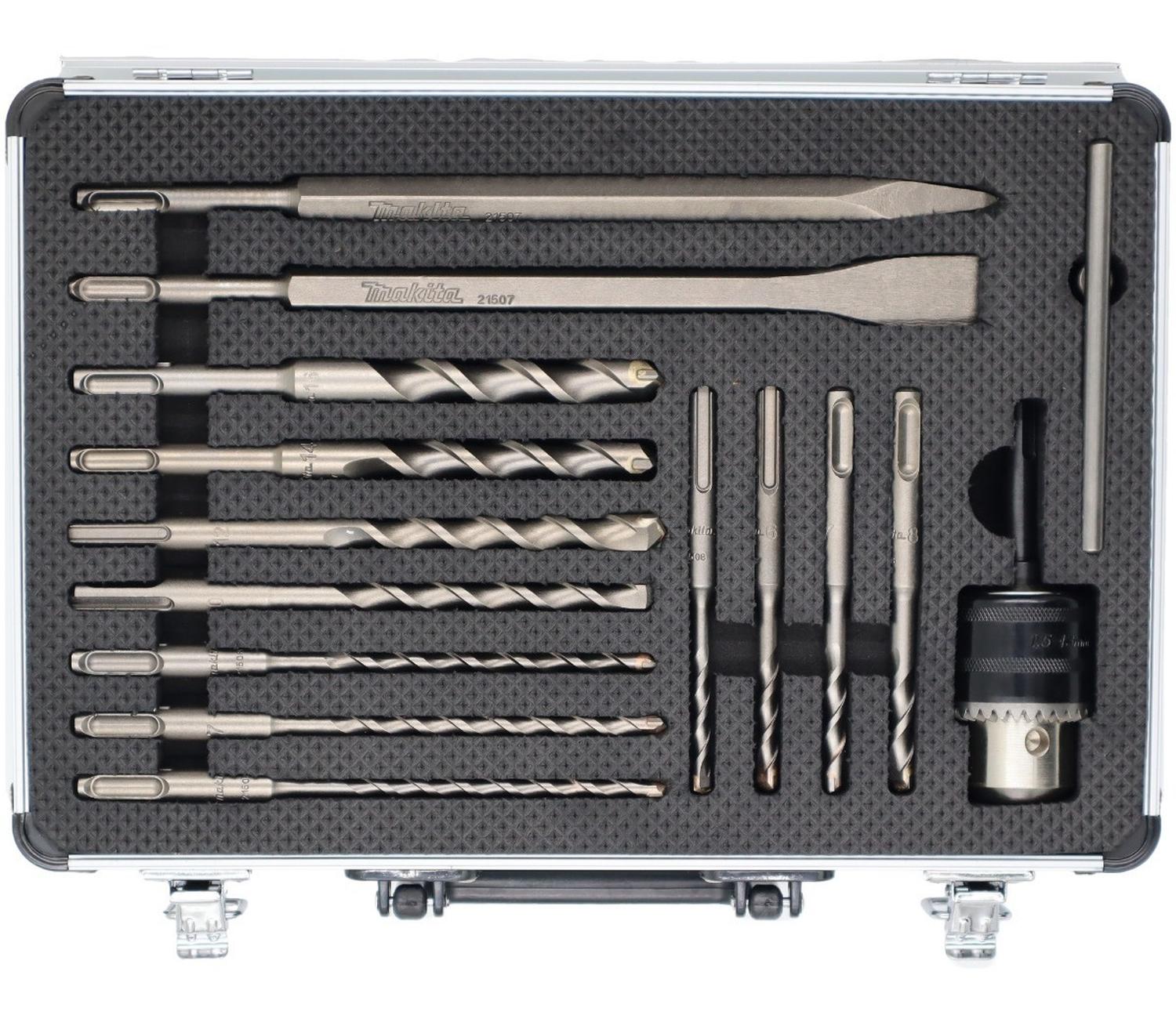 SET 14 PIEZAS CINCELES MAKITA CINCELES PUNTOS Y BROCAS SDS-PLUS D-71174 8 X 23 CM - 3