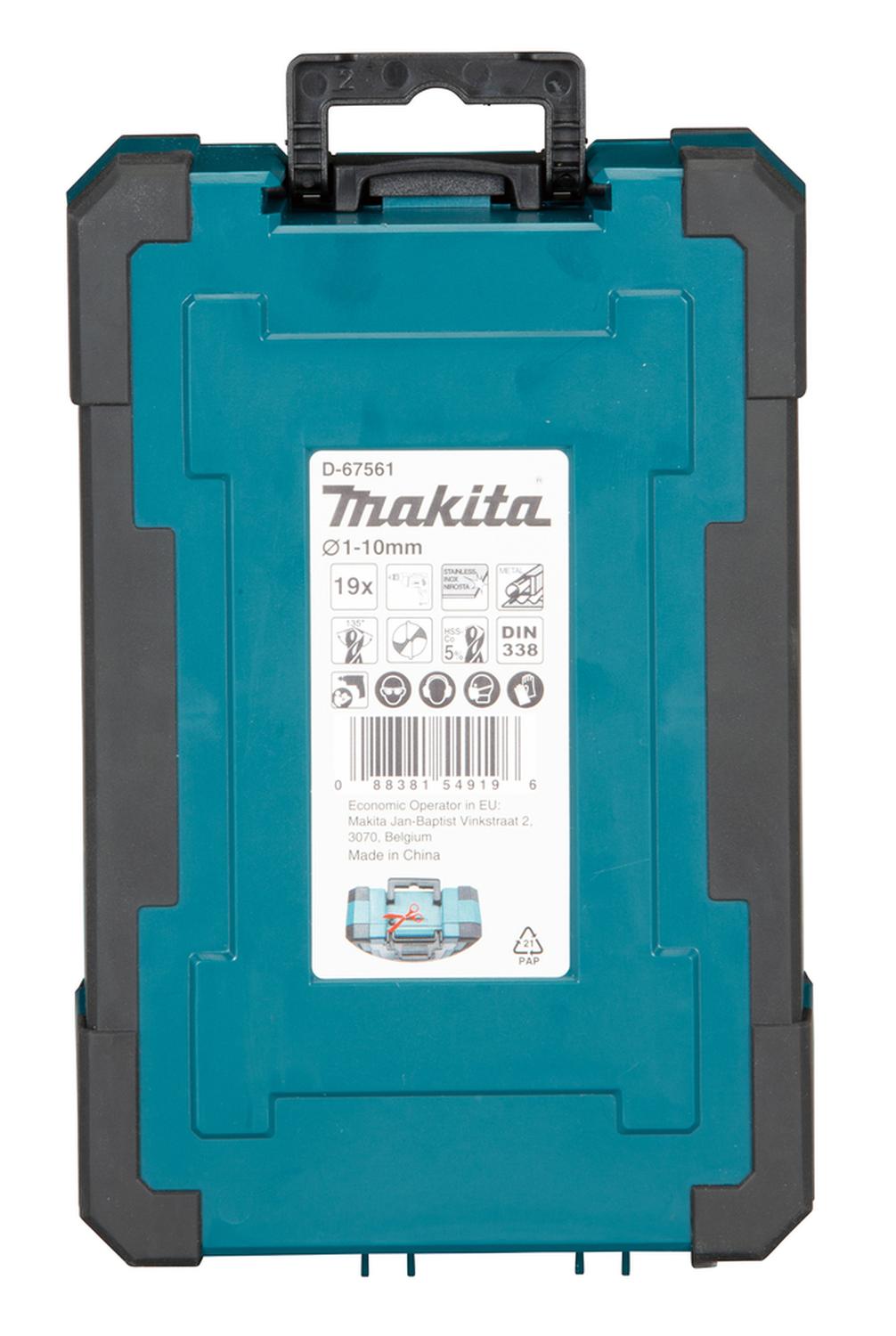 JUEGO DE BROCAS MAKITA HSS-CO PARA METAL HSS- CO 1-10 MM 19 PZAS - 4
