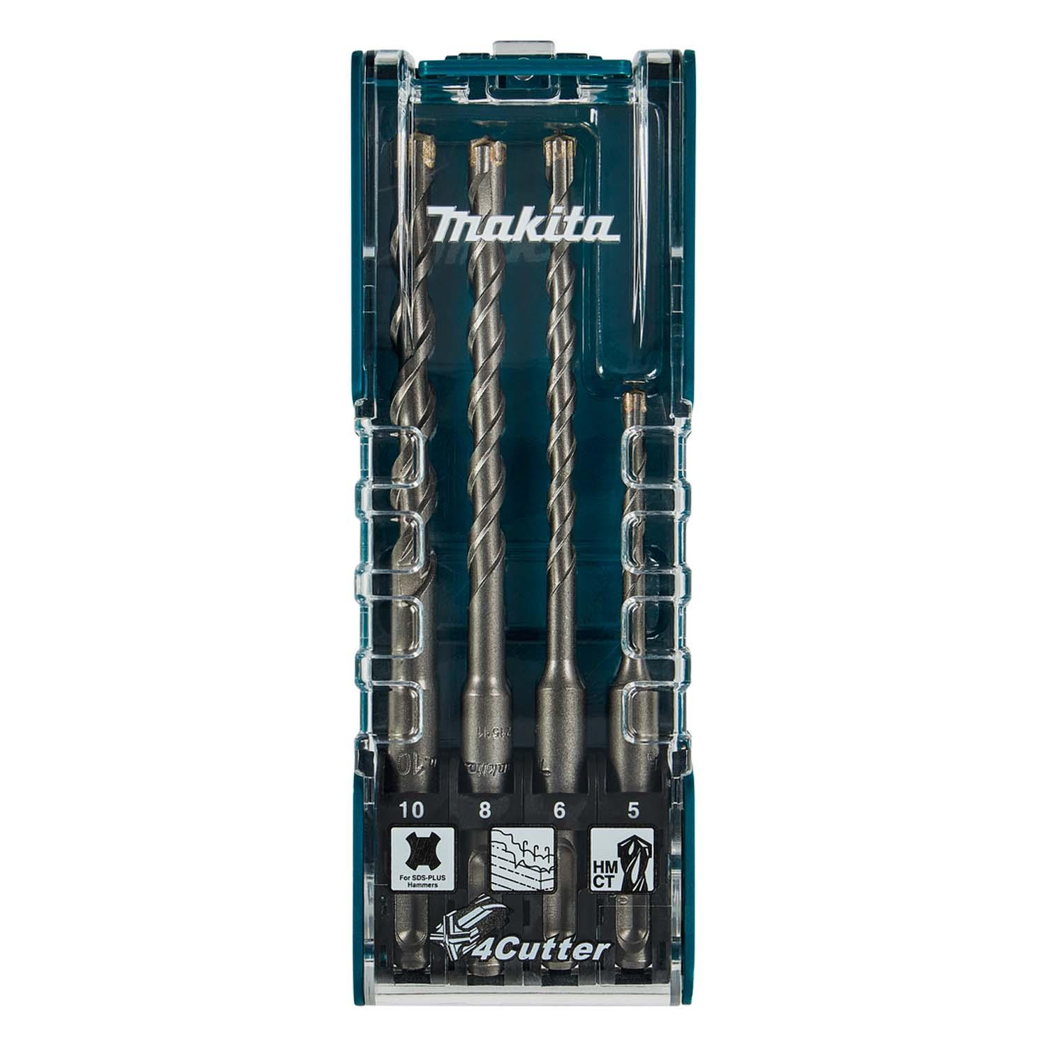 SET BROCAS SDS-PLUS 4 ARISTAS (5,6, 8, 10MM) 4 PZAS - MAKITA - 3