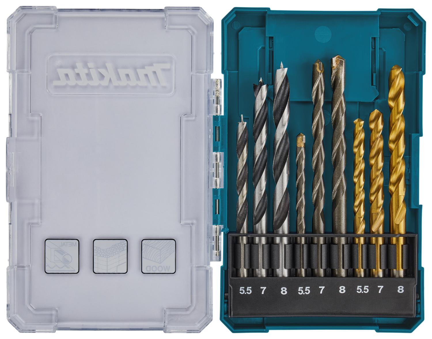 SET BROCAS PARA MADERA/METAL /CONCRETO (5.5-8) 9 PZAS-MAKITA - 2
