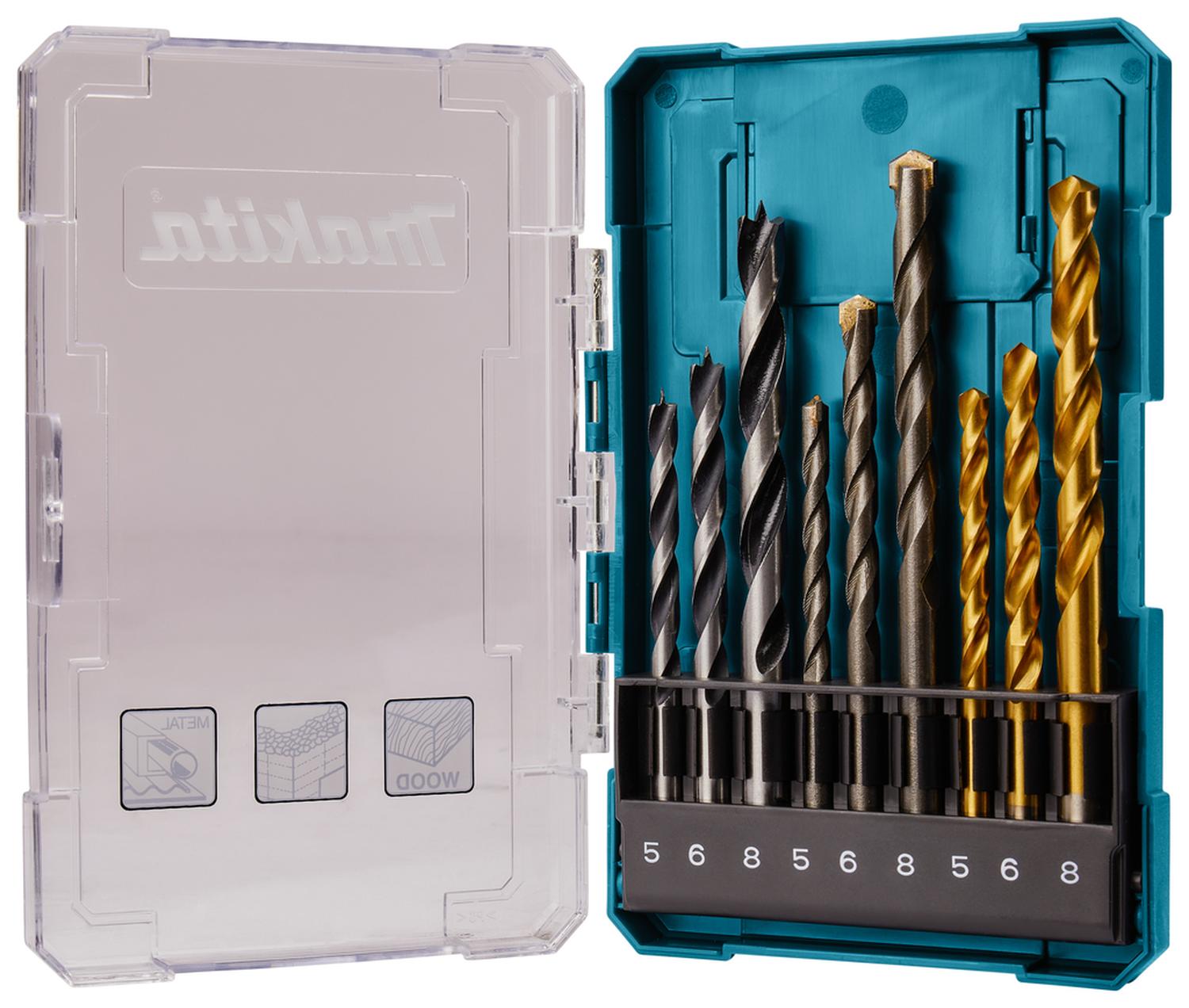 SET BROCAS PARA MADERA/METAL/CONCRETO (5-8) 9 PZAS-MAKITA - 3
