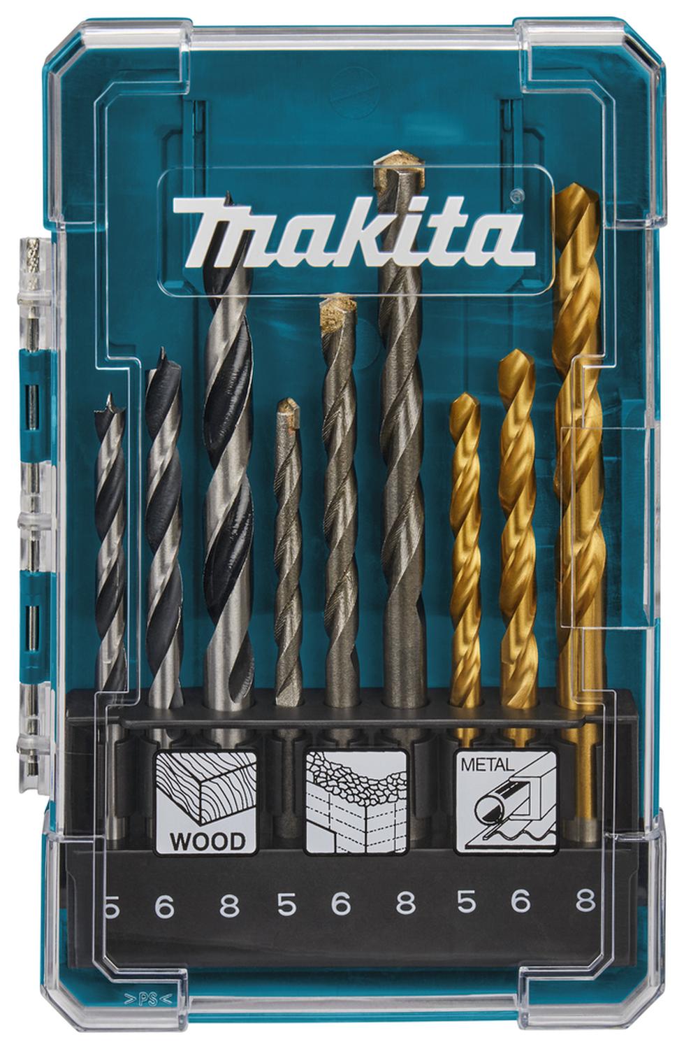 SET BROCAS PARA MADERA/METAL/CONCRETO (5-8) 9 PZAS-MAKITA - 6