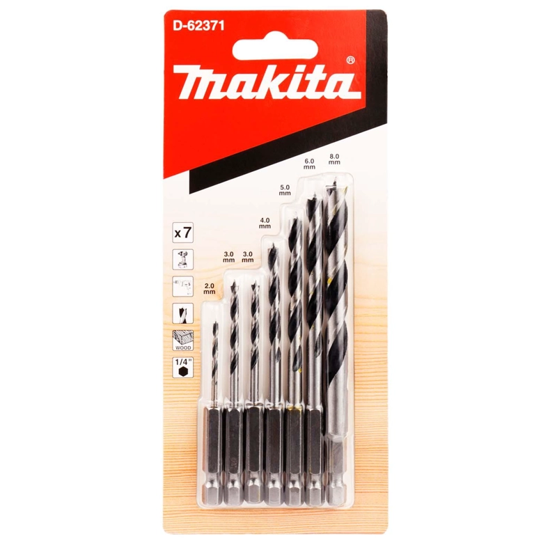 SET BROCAS PARA MADERA 2, 3, 4, 6, 8MM 7 PZAS. - MAKITA - 3